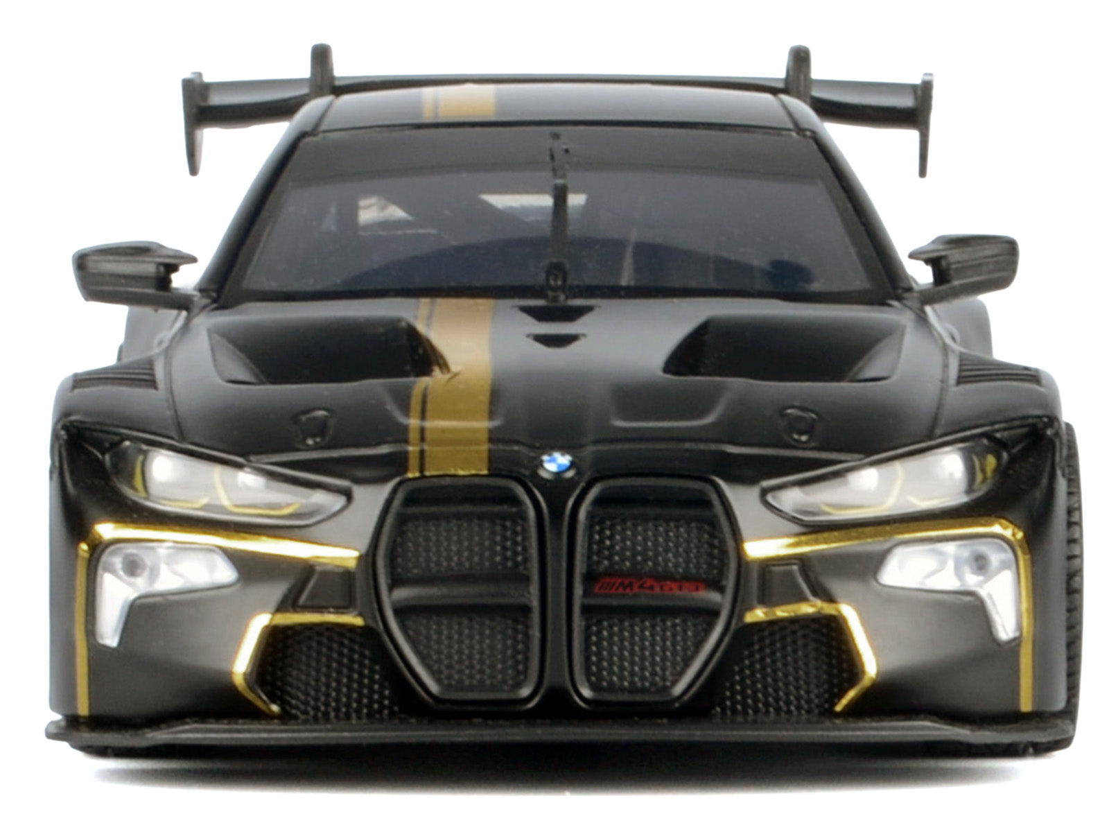 BMW M4 GT3 Matt Black with Gold Stripes "Midnight Eclipse" Series 1/24 Diecast Model Car by Motormax