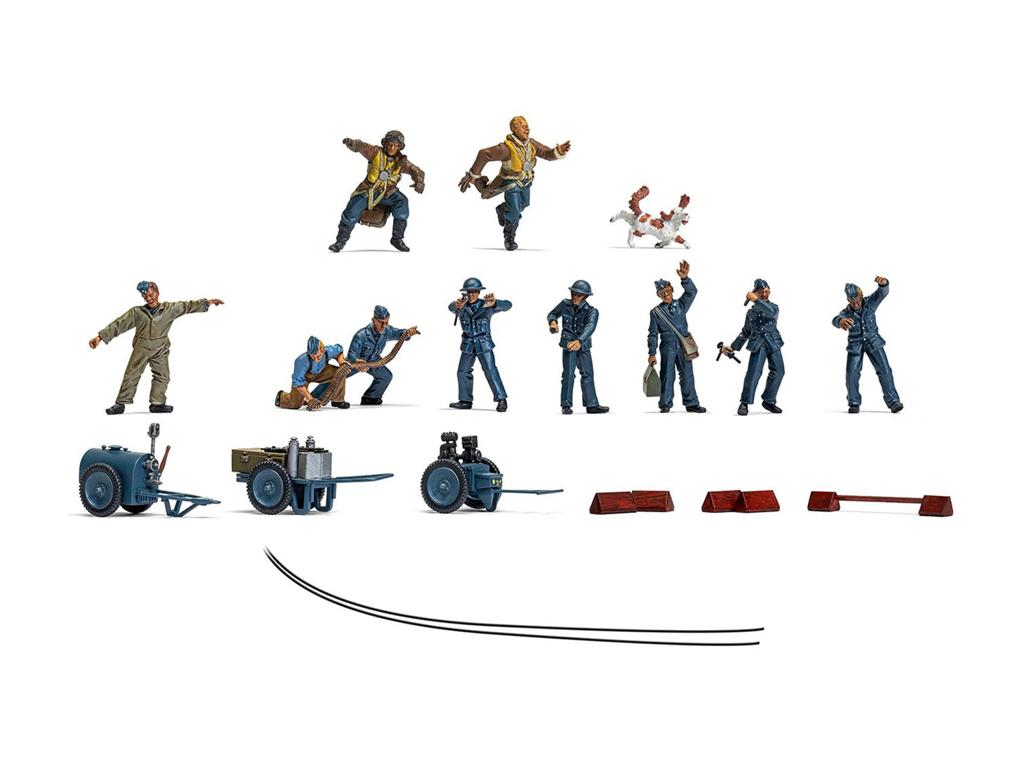 Level 1 Model Kit WWII RAF Ground Crew Figure and Accessory Set 1/48 Plastic Model Kit by Airfix