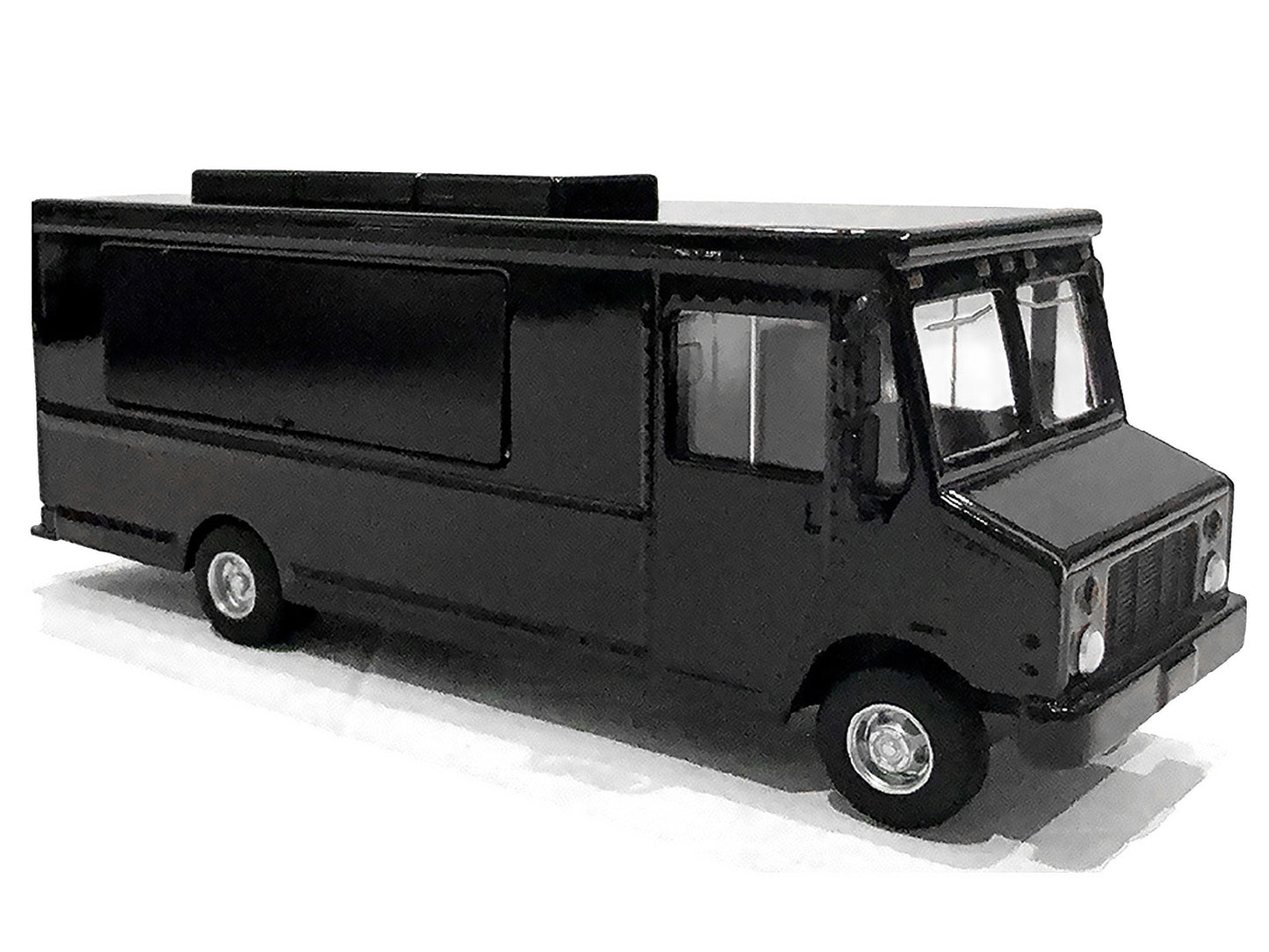 Food Truck Plain Black 1/64 Diecast Model by American Diorama