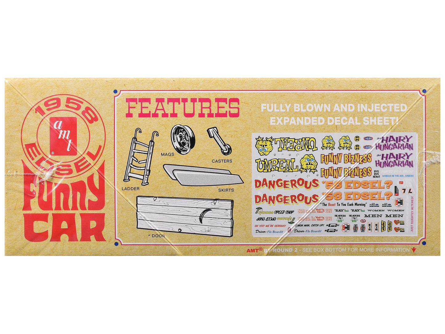 Skill 2 Model Kit of 1958 Edsel Funny Car "Unreal" 1/25 Scale Model by AMT