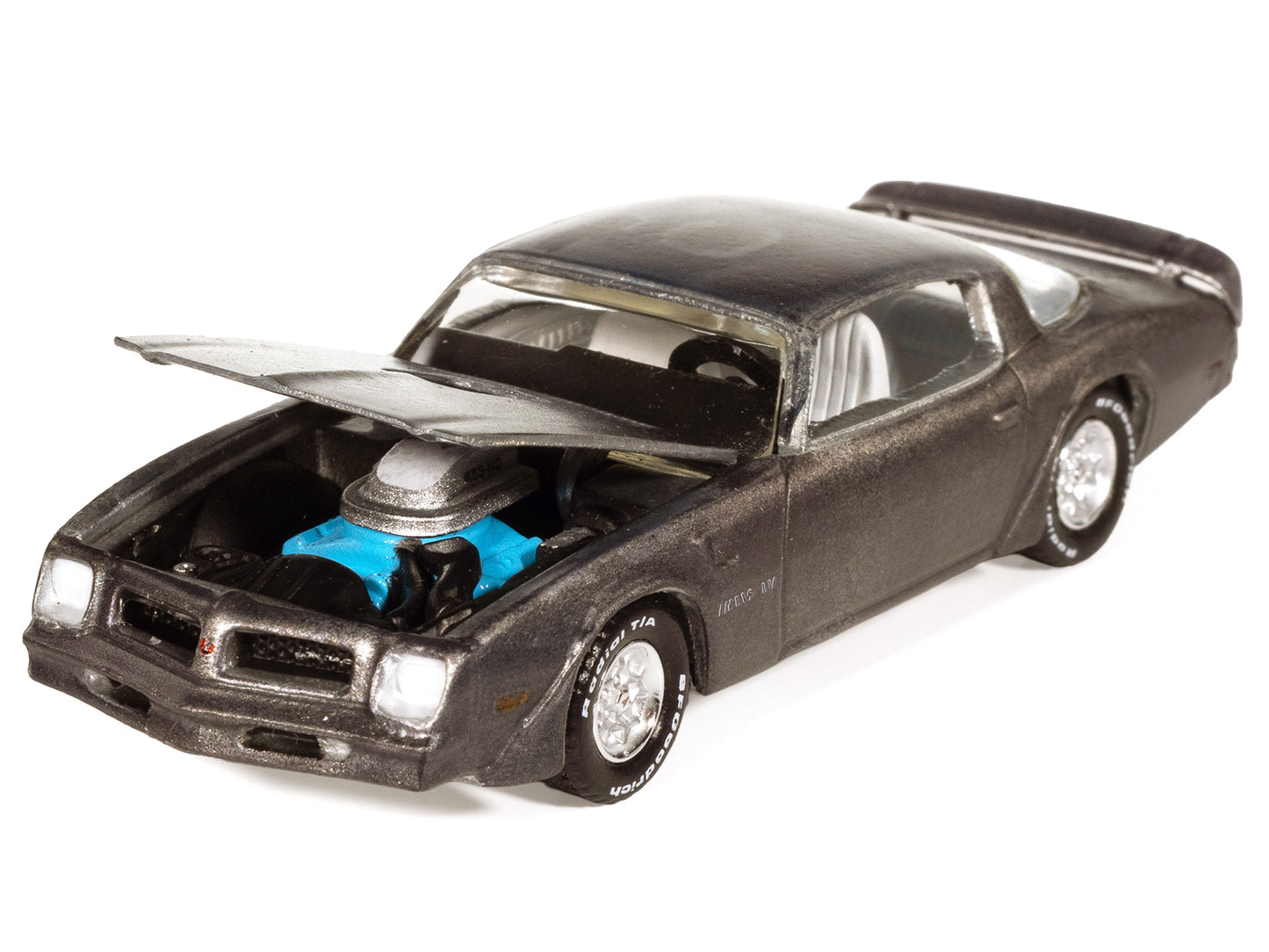 1976 Pontiac Firebird T/A "Barn Finds" Gray Metallic (Weathered) with White Interior "Big Country Collectibles" 2025 Series 1/64 Diecast Model Car by Auto World