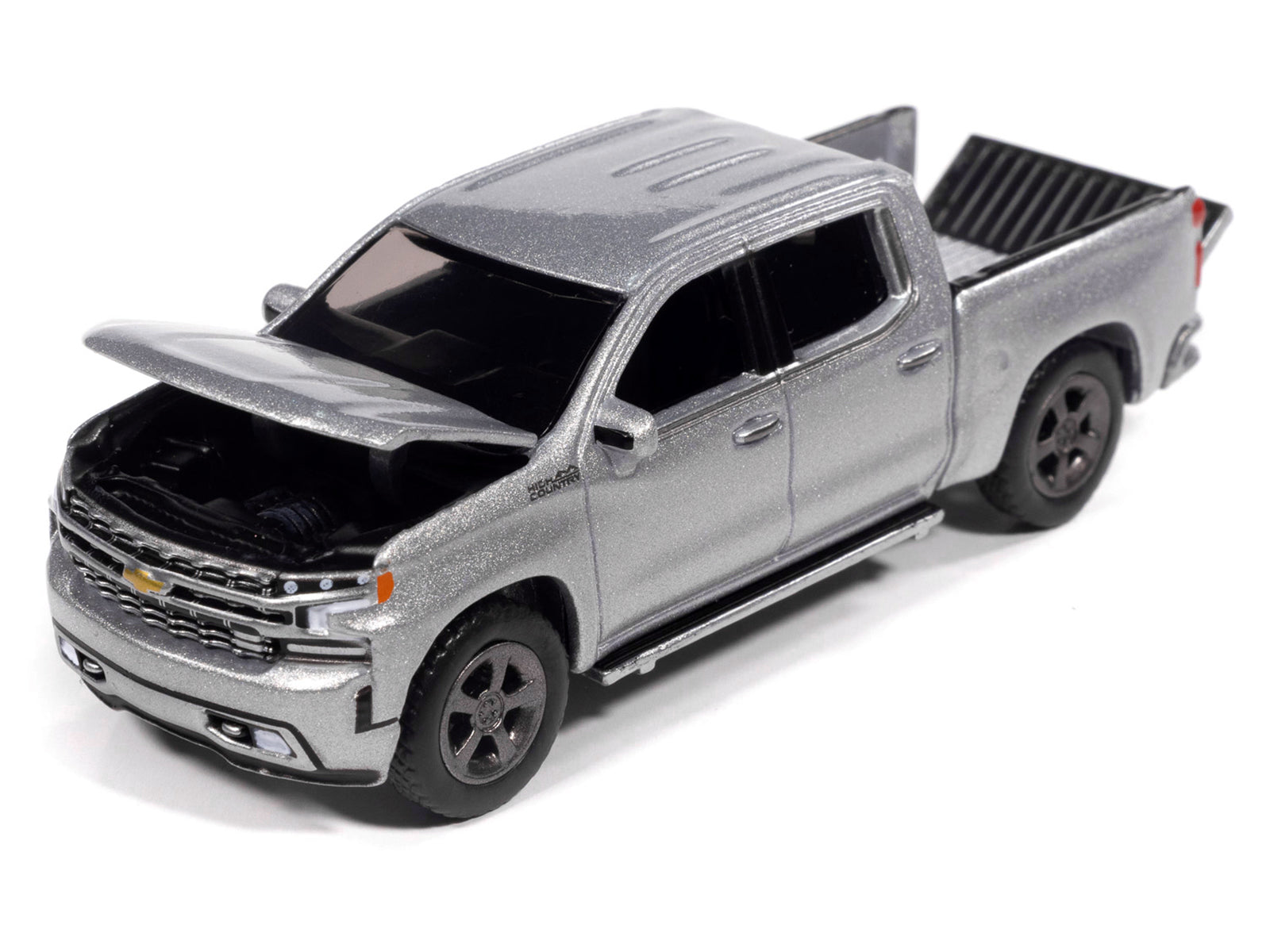 2019 Chevrolet Silverado High Country Pickup Truck Silver Ice Metallic "Muscle Trucks" Series 1/64 Diecast Model Car by Auto World