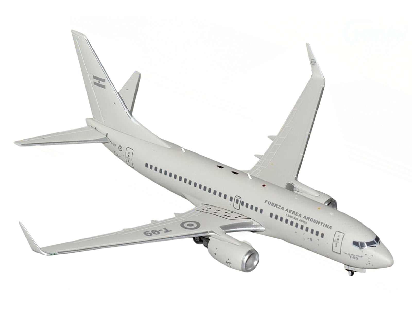 Boeing 737-700 Transport Aircraft "Fuerza Aerea Argentina (Air Force)" (T-99) Gray "Gemini 200" Series 1/200 Diecast Model Airplane by GeminiJets