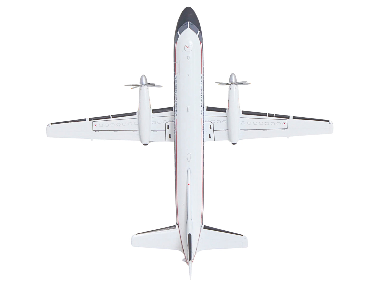 Saab 340A Commercial Aircraft "Delta Connection - Business Express Airlines" (N749BA) White with Dark Blue and Red Stripes "Gemini 200" Series 1/200 Diecast Model by GeminiJets