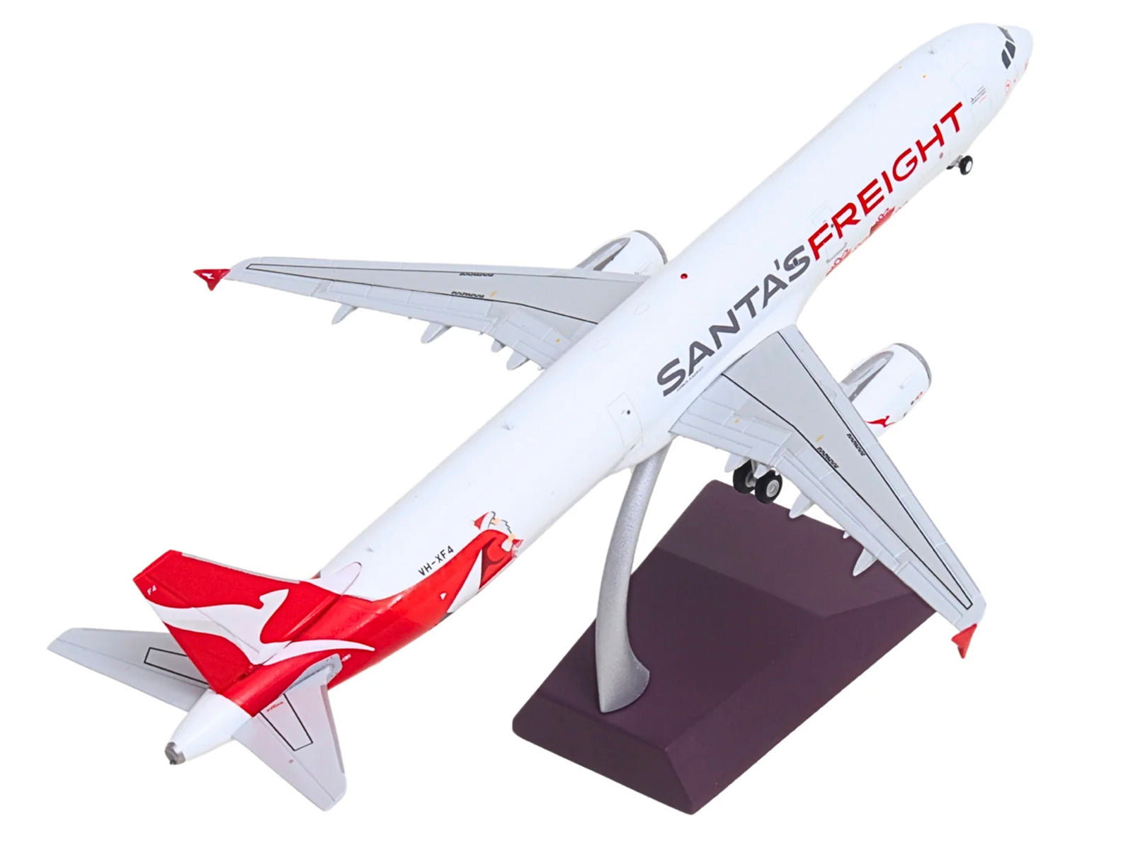 Airbus A321P2F Commercial Aircraft "Qantas Freight - Santaâs Freight" (VH-XF4) White with Graphics and Red Tail "Gemini 200" Series 1/200 Diecast Model by GeminiJets