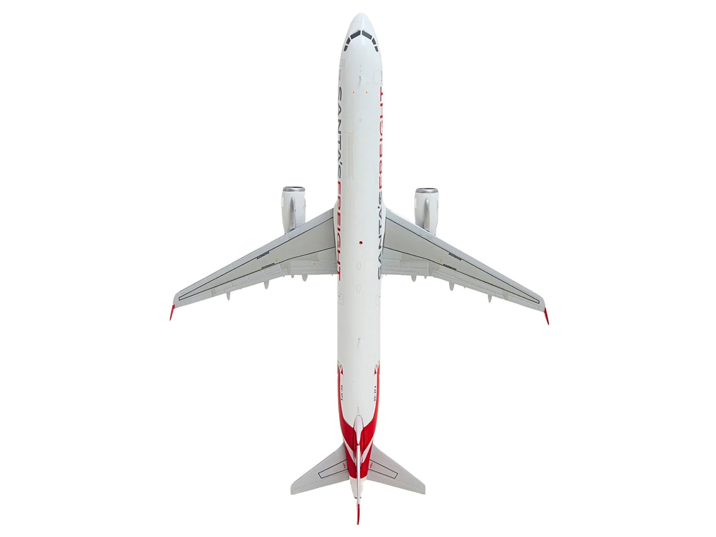 Airbus A321P2F Commercial Aircraft "Qantas Freight - Santaâs Freight" (VH-XF4) White with Graphics and Red Tail "Gemini 200" Series 1/200 Diecast Model by GeminiJets