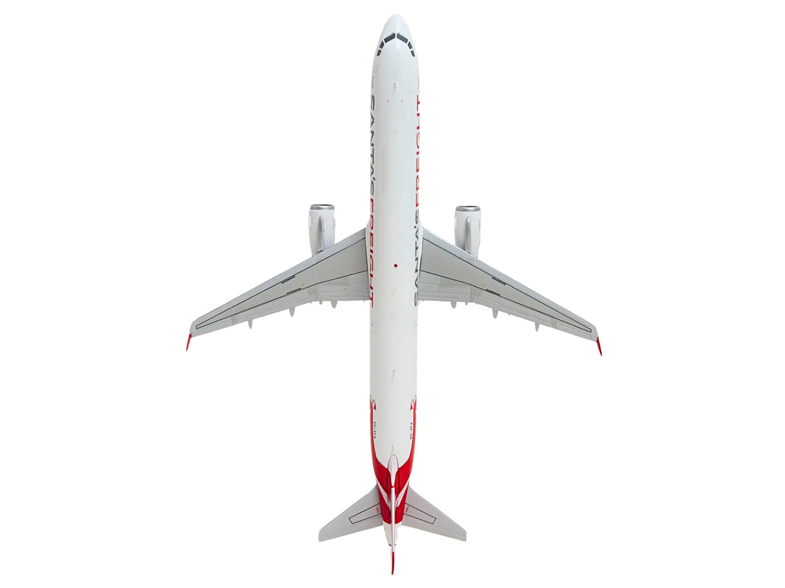 Airbus A321P2F Commercial Aircraft "Qantas Freight - Santaâs Freight" (VH-XF4) White with Graphics and Red Tail "Gemini 200" Series 1/200 Diecast Model by GeminiJets