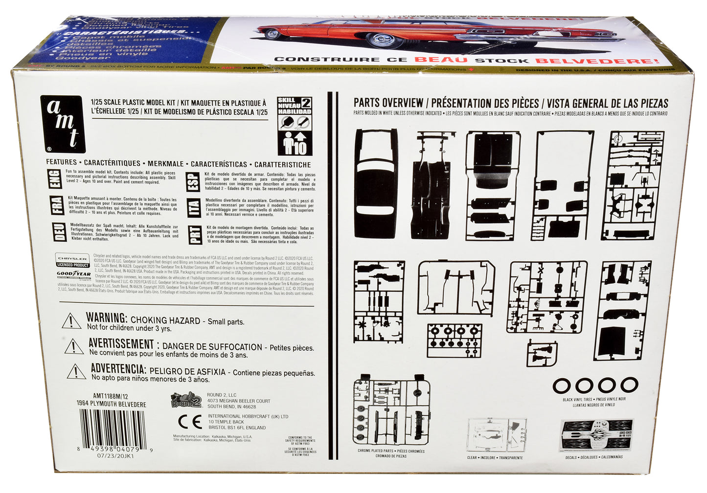 Skill 2 Model Kit 1964 Plymouth Belvedere Coupe Hardtop 1/25 Scale Model by AMT