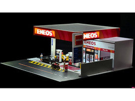 Eneos Japan Gas Station Diorama Set "American Diorama X G-Fans" Series for 1/64 Scale Models by American Diorama
