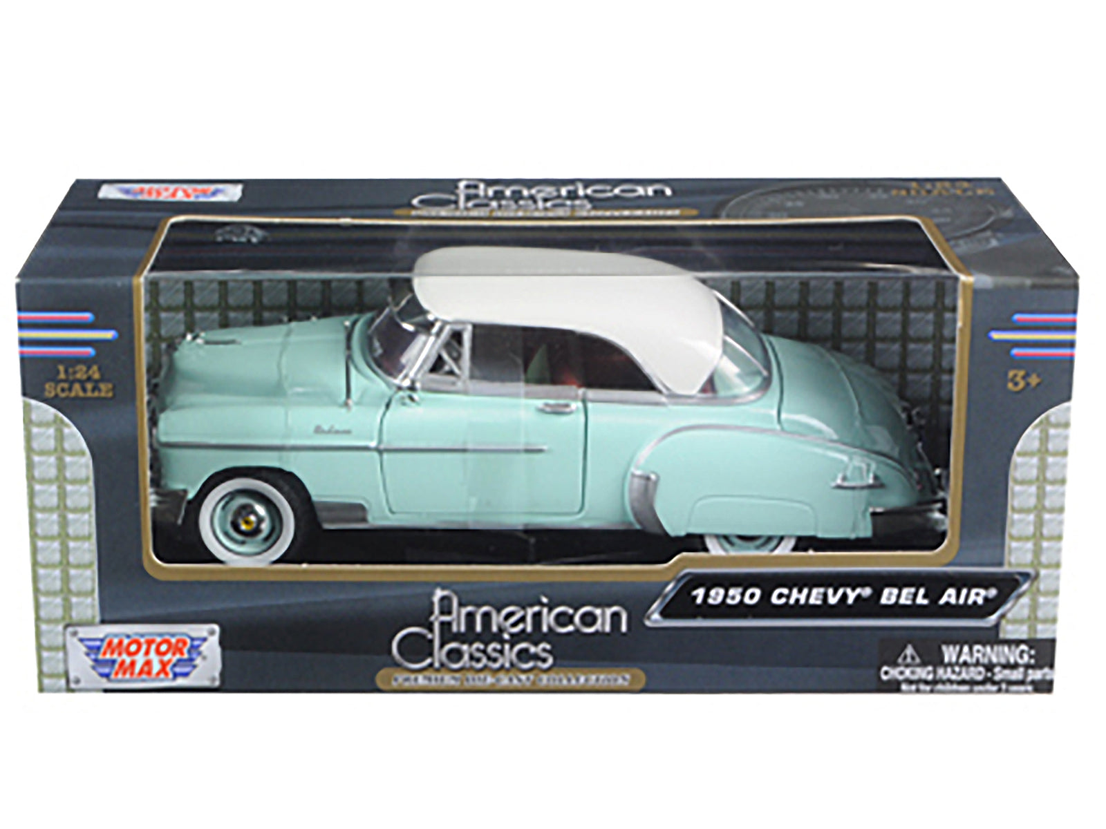 1950 Chevrolet Bel Air Green with Cream Top 1/24 Diecast Model Car by Motormax