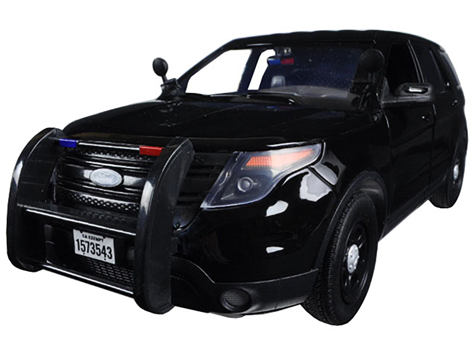 2015 Ford Police Interceptor Utility Special Service Plain Black 1/18 Diecast Model Car by Motormax