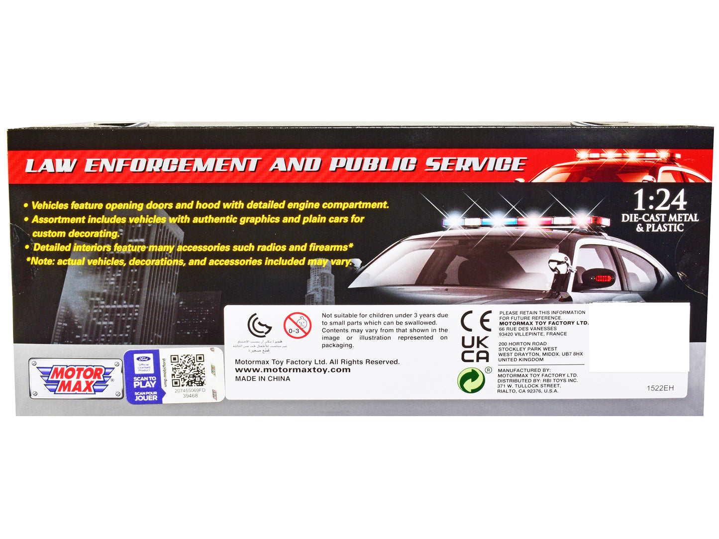 2019 Ford F-150 Lariat Crew Cab Pickup Truck Unmarked Plain White "Law Enforcement and Public Service" Series 1/24 Diecast Model Car by Motormax