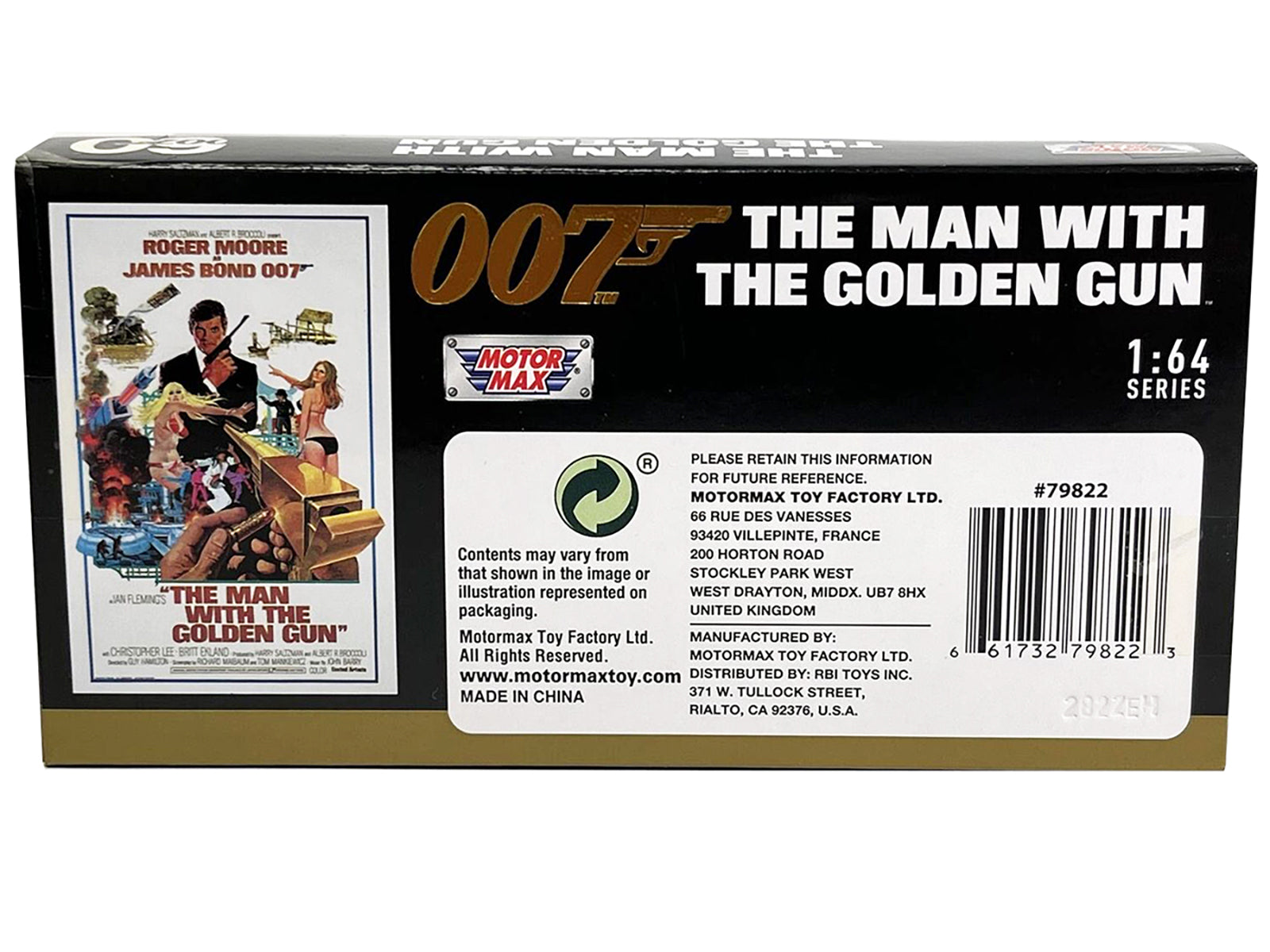 1974 AMC Hornet Red with White Stripes James Bond 007 "The Man with the Golden Gun" (1974) Movie with Display 1/64 Diecast Model Car by Motormax